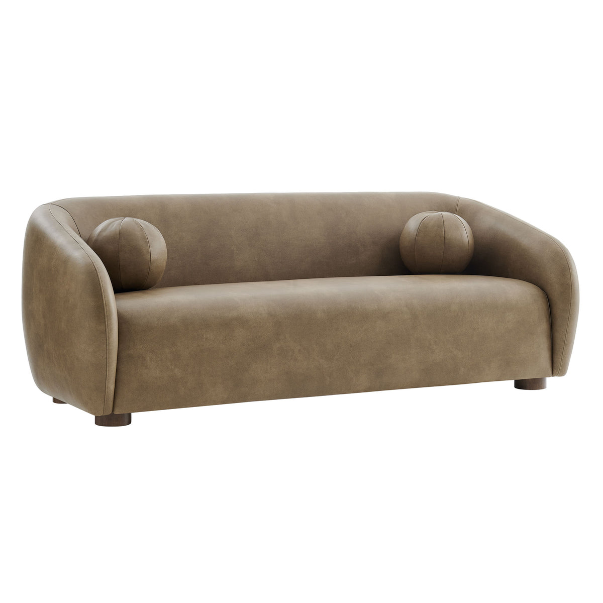 Holland 85" Vegan Leather Sofa - Mushroom
