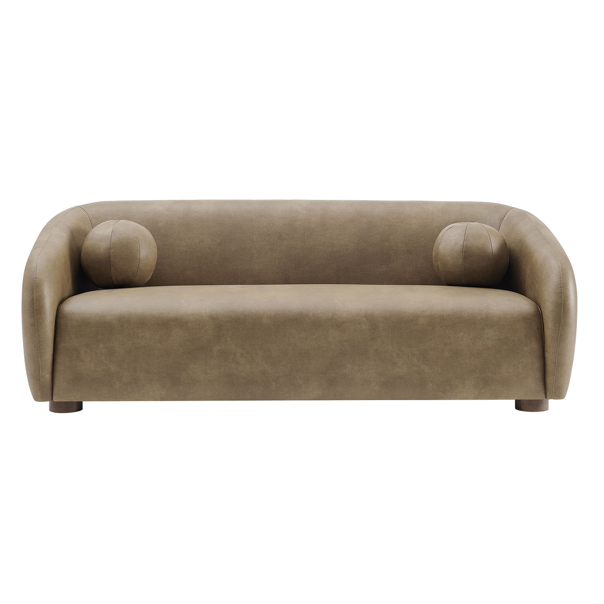 Holland 85" Vegan Leather Sofa - Mushroom