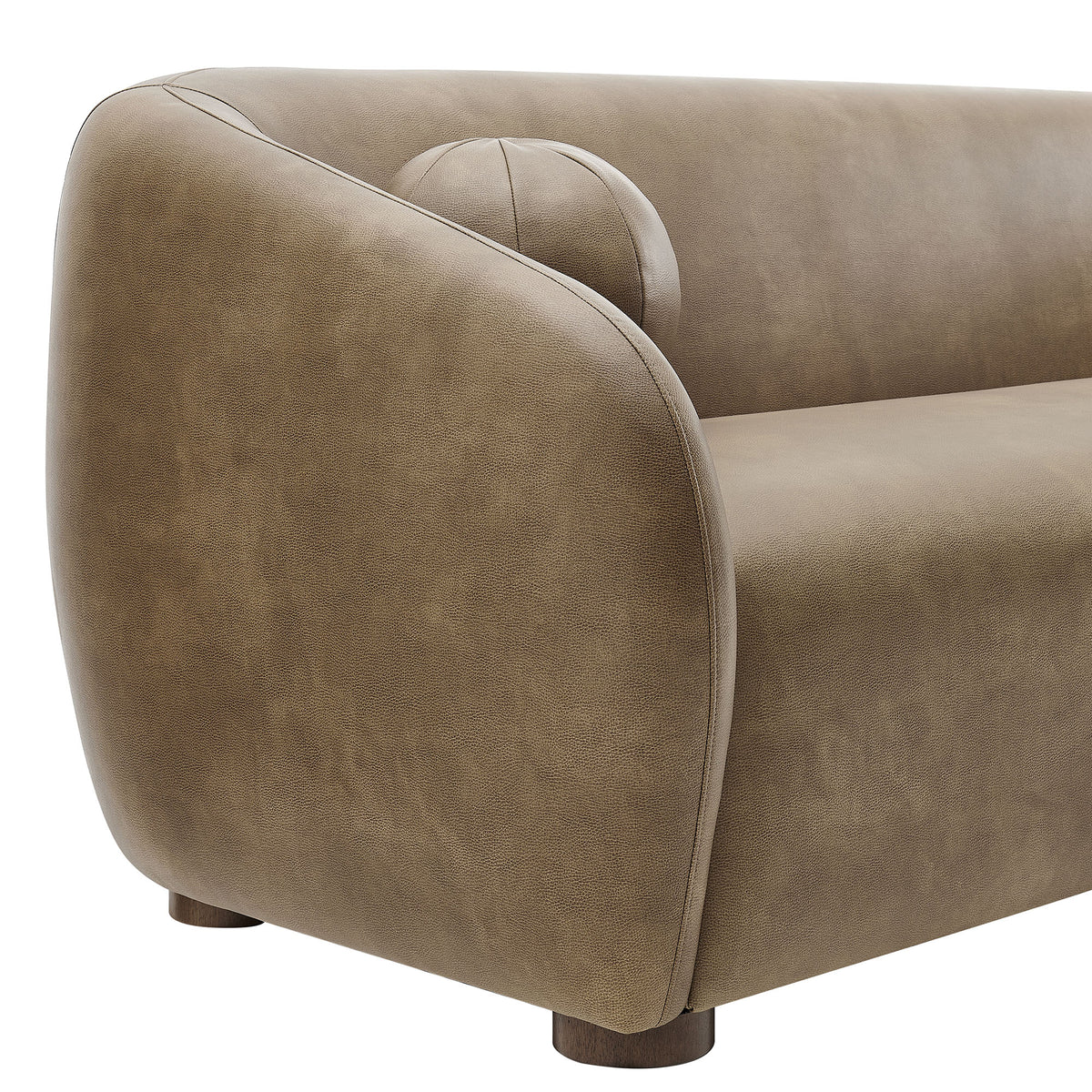 Holland 85" Vegan Leather Sofa - Mushroom