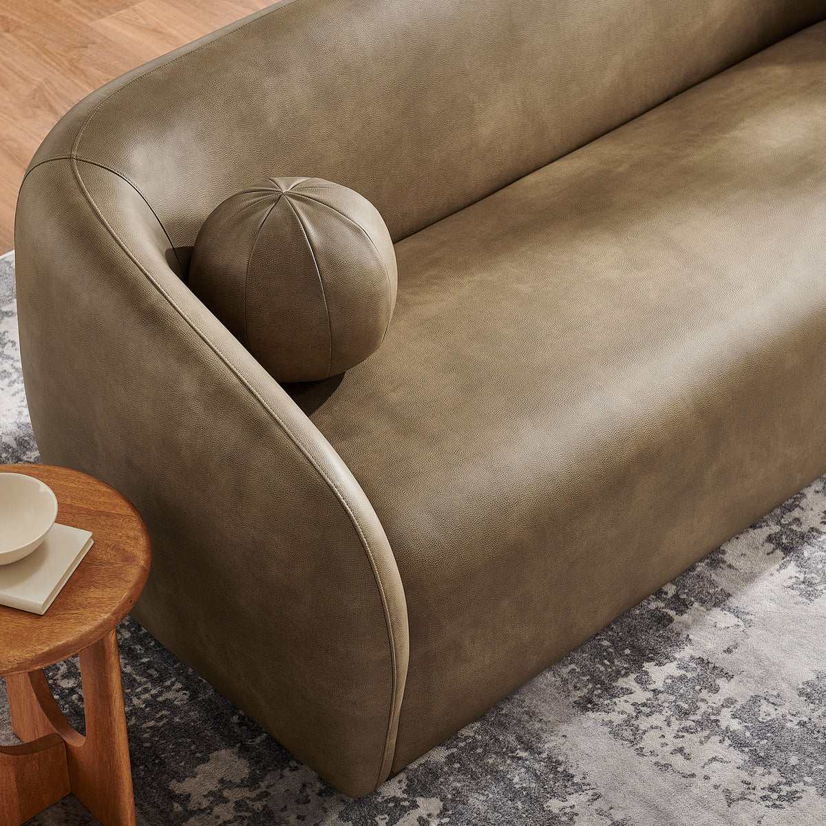 Holland 85" Vegan Leather Sofa - Mushroom