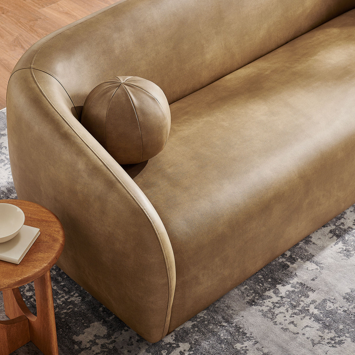 Holland 85" Vegan Leather Sofa - Toast
