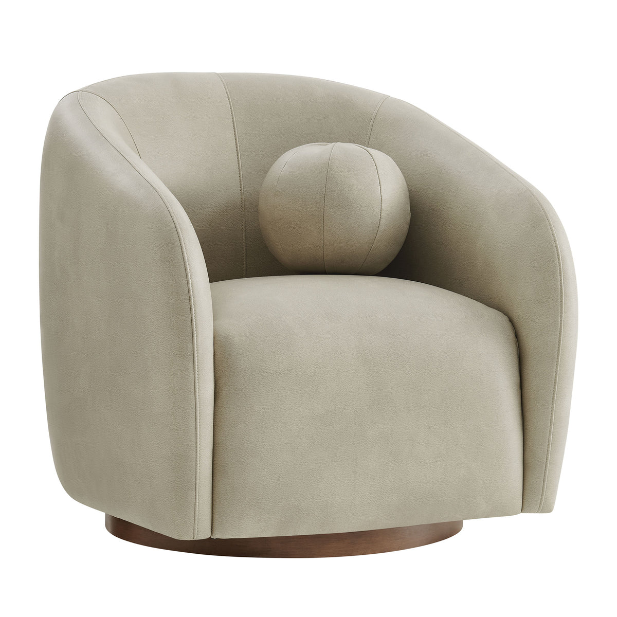 Holland Swivel Vegan Leather Armchair - Mineral