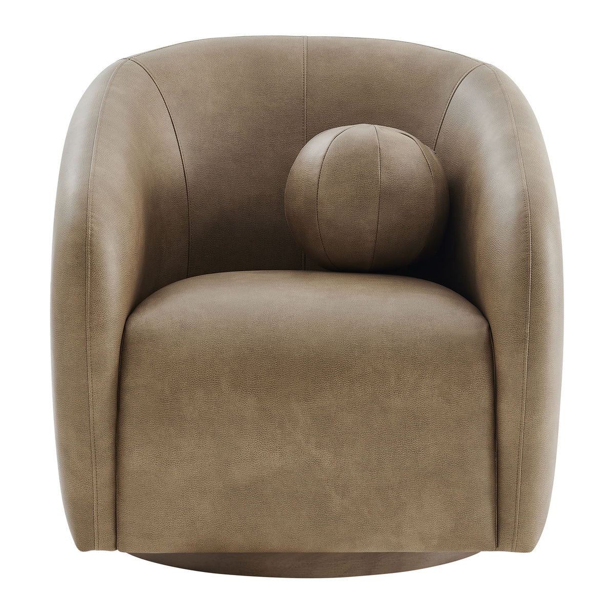 Holland Swivel Vegan Leather Armchair - Mushroom