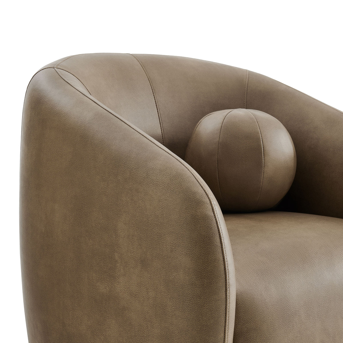 Holland Swivel Vegan Leather Armchair - Mushroom