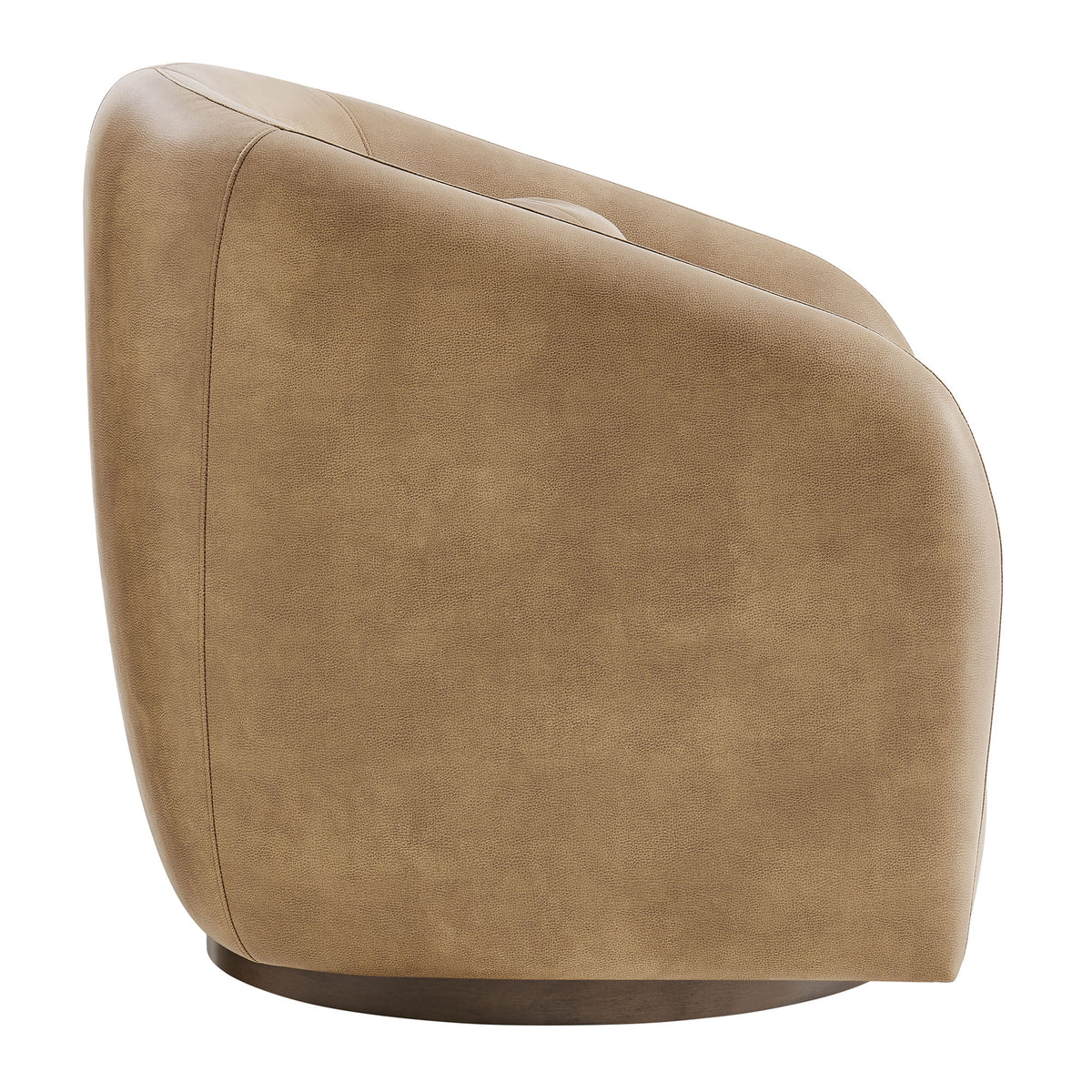 Holland Swivel Vegan Leather Armchair - Toast