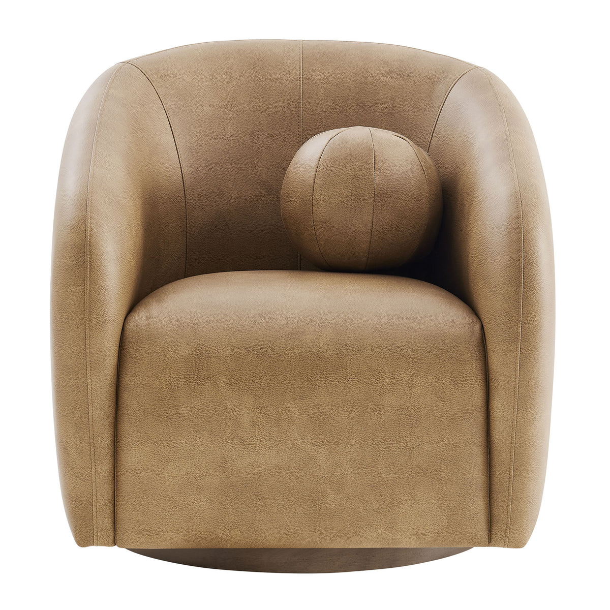 Holland Swivel Vegan Leather Armchair - Toast