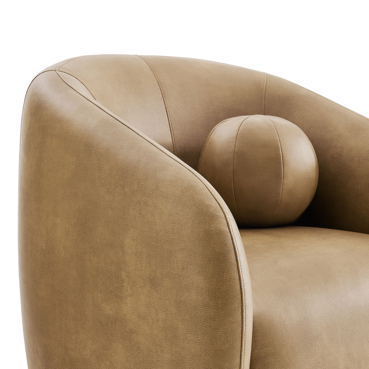 Holland Swivel Vegan Leather Armchair - Toast