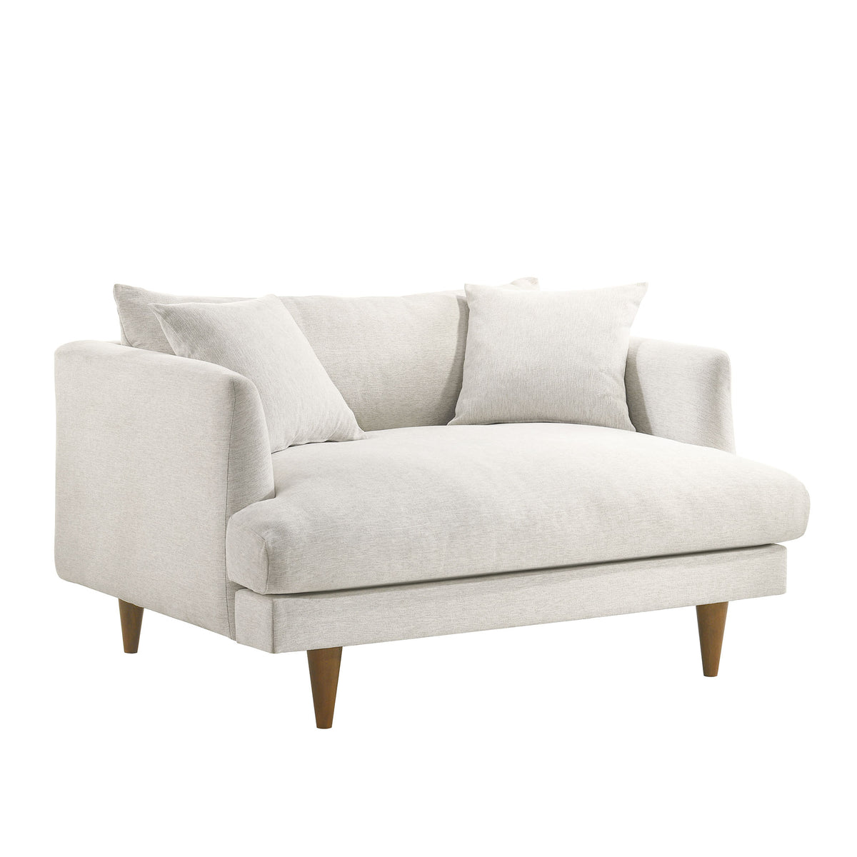 Zoya Down Filled Overstuffed Chair-and-a-Half - Ivory Fabric