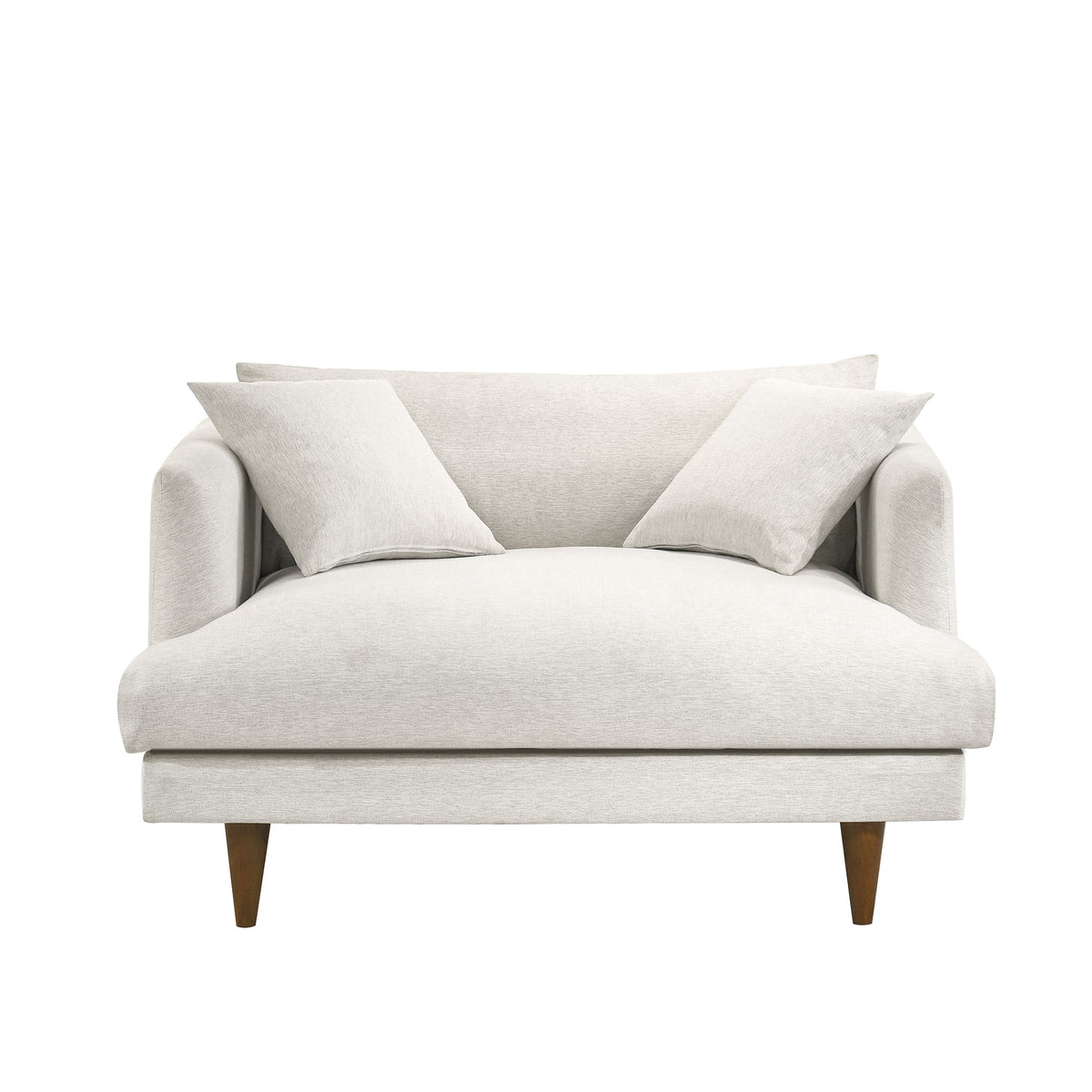 Zoya Down Filled Overstuffed Chair-and-a-Half - Ivory Fabric
