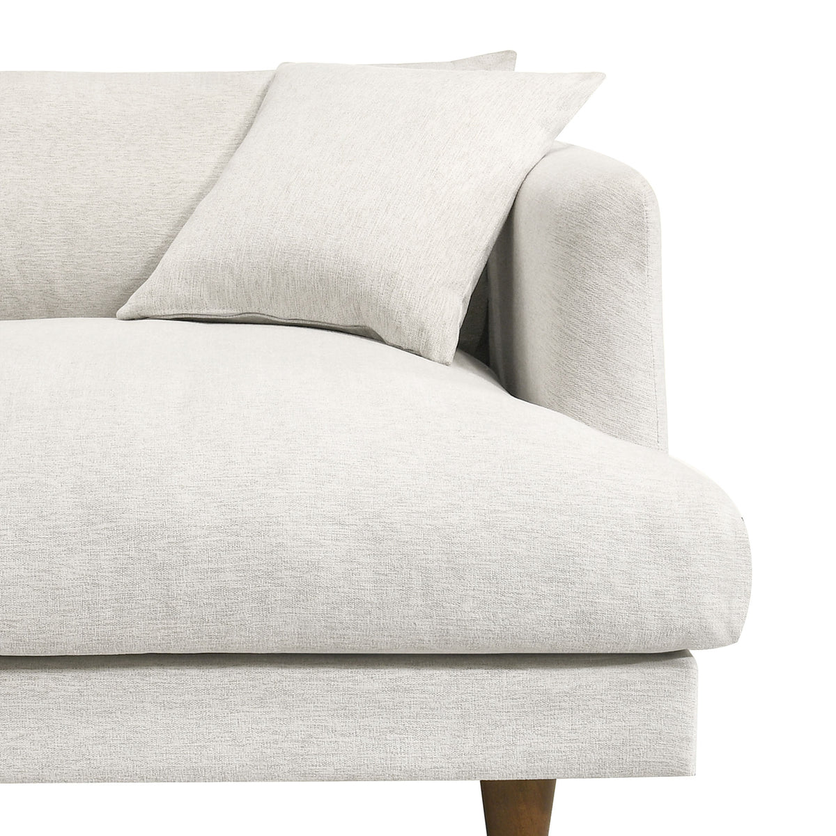 Zoya Down Filled Overstuffed Chair-and-a-Half - Ivory Fabric