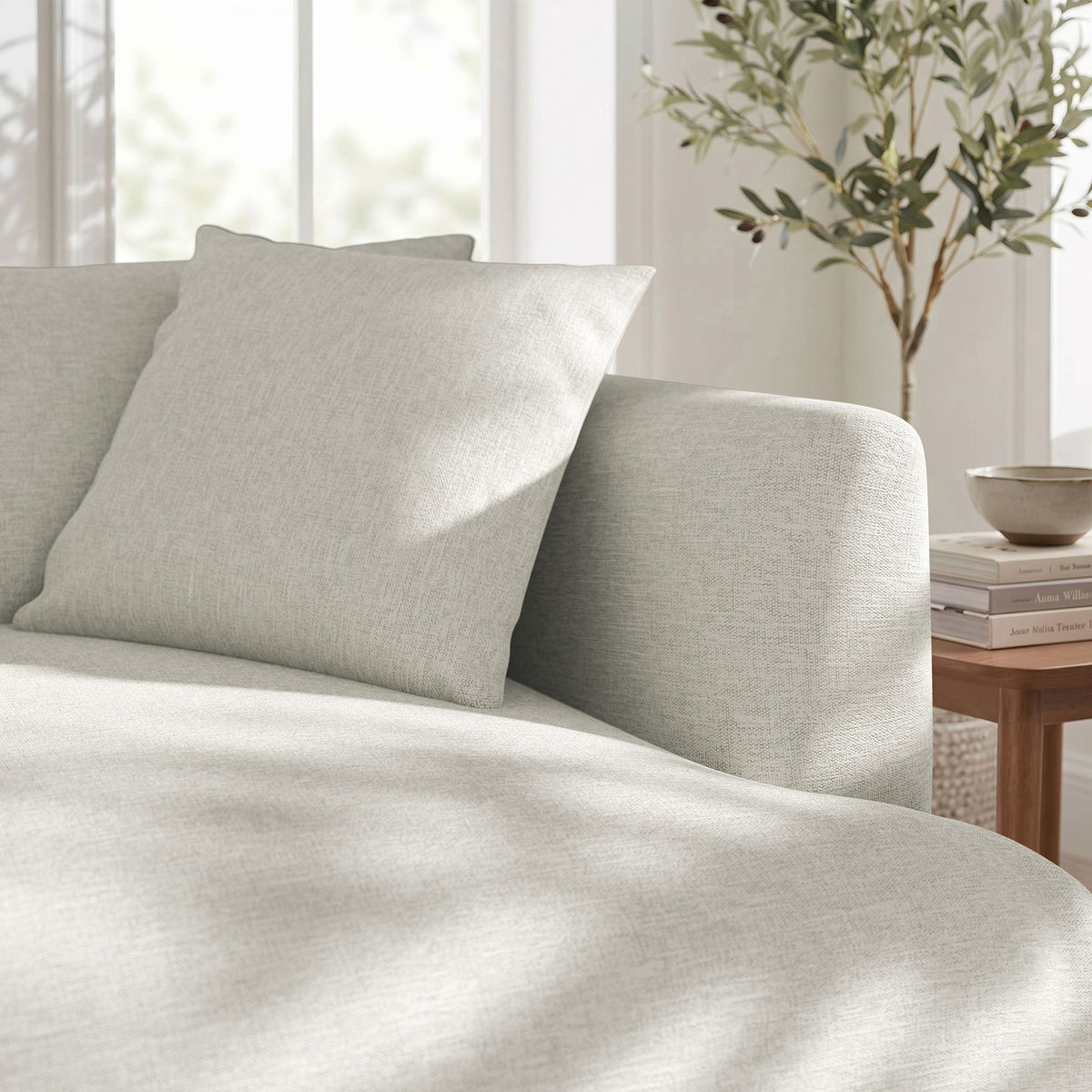 Zoya Down Filled Overstuffed Chair-and-a-Half - Ivory Fabric