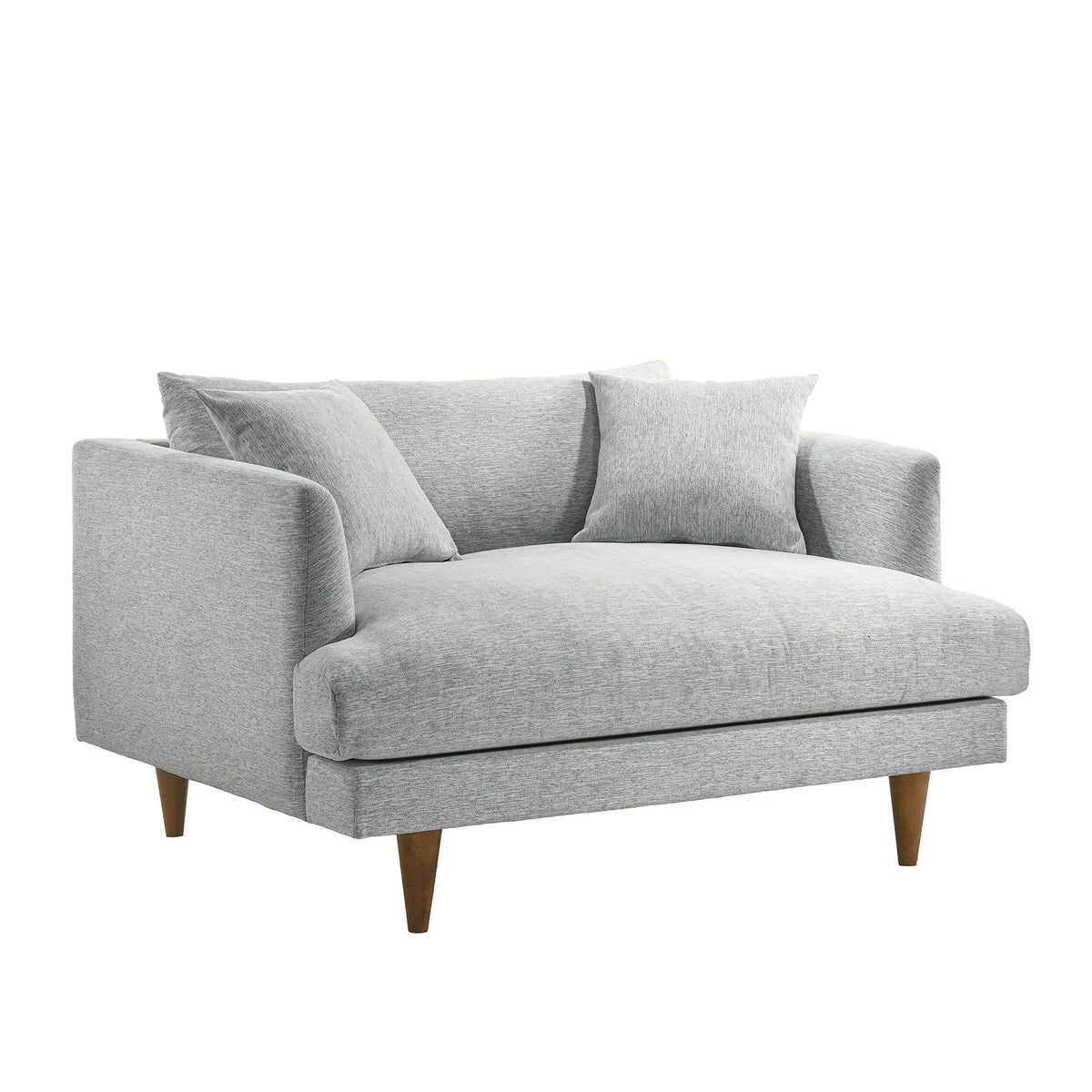 Zoya Down Filled Overstuffed Chair-and-a-Half - Light Gray Fabric