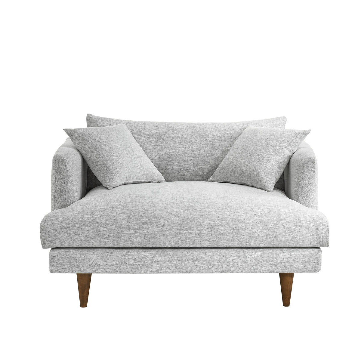 Zoya Down Filled Overstuffed Chair-and-a-Half - Light Gray Fabric