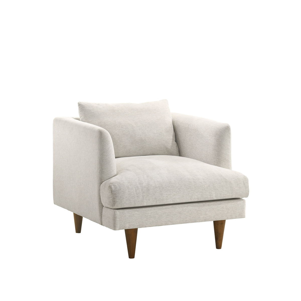 Zoya Down Filled Overstuffed Armchair - Ivory Fabric