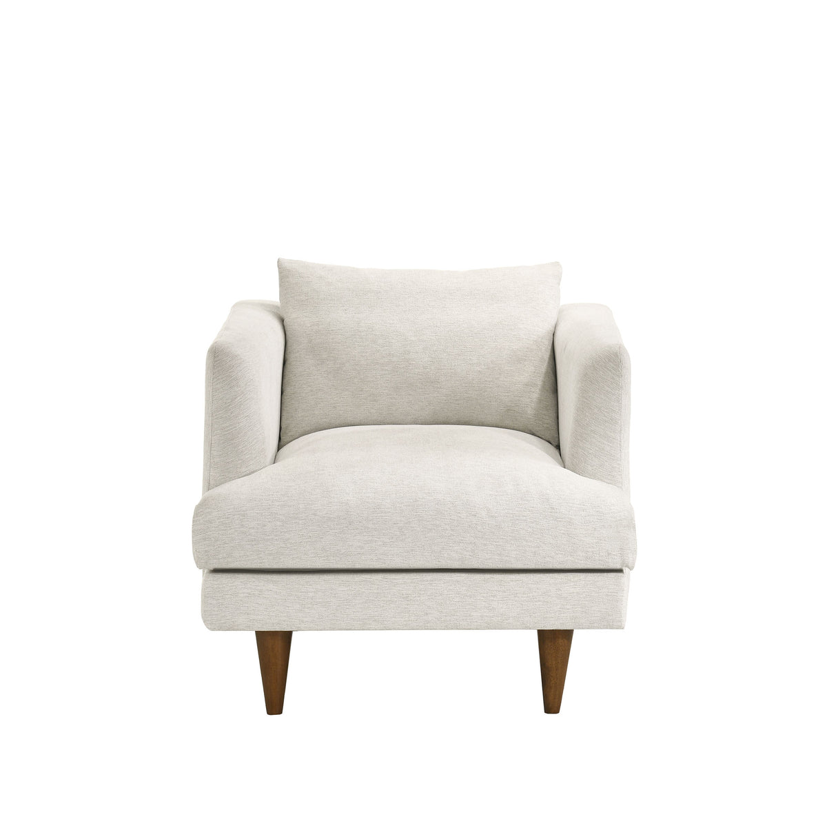 Zoya Down Filled Overstuffed Armchair - Ivory Fabric