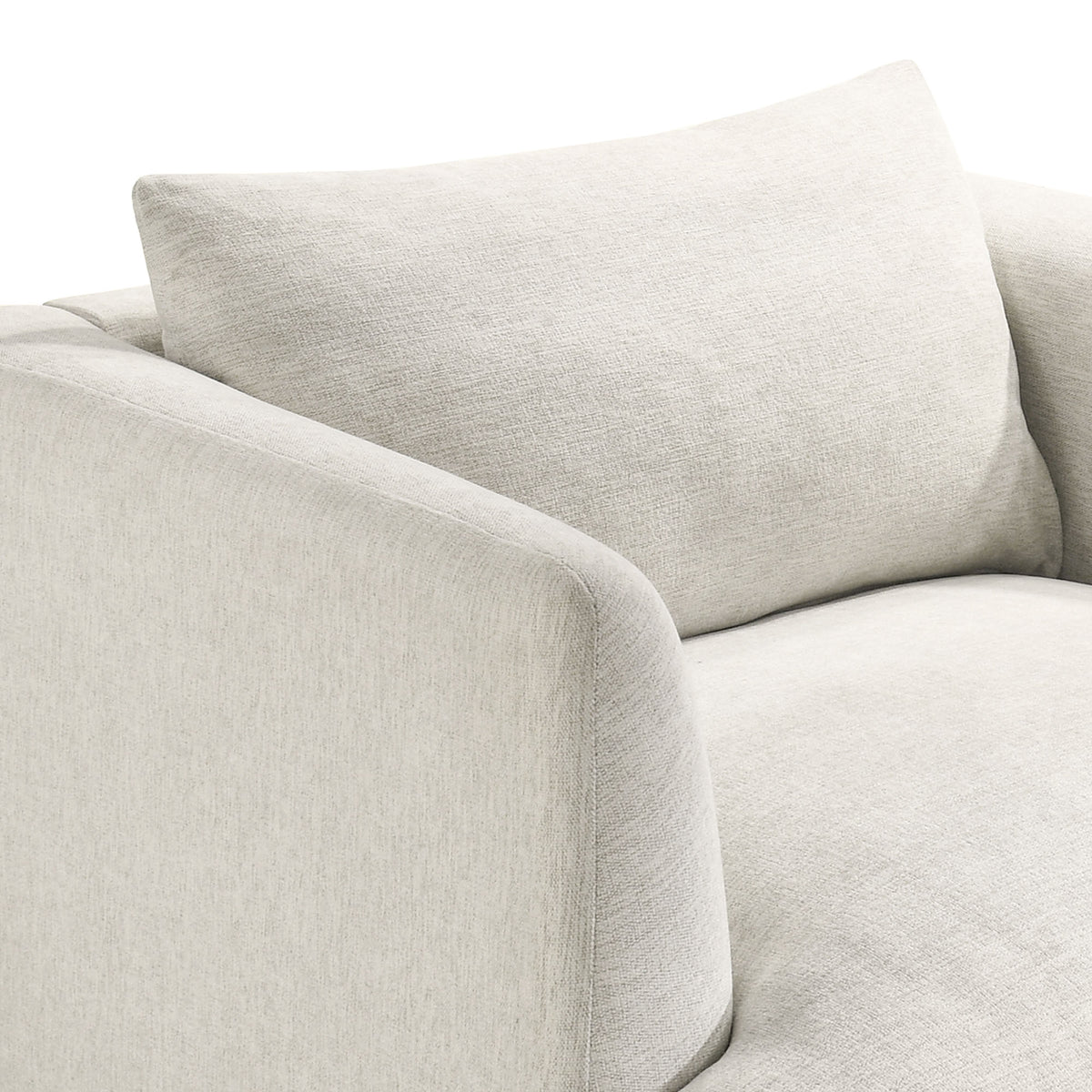 Zoya Down Filled Overstuffed Armchair - Ivory Fabric