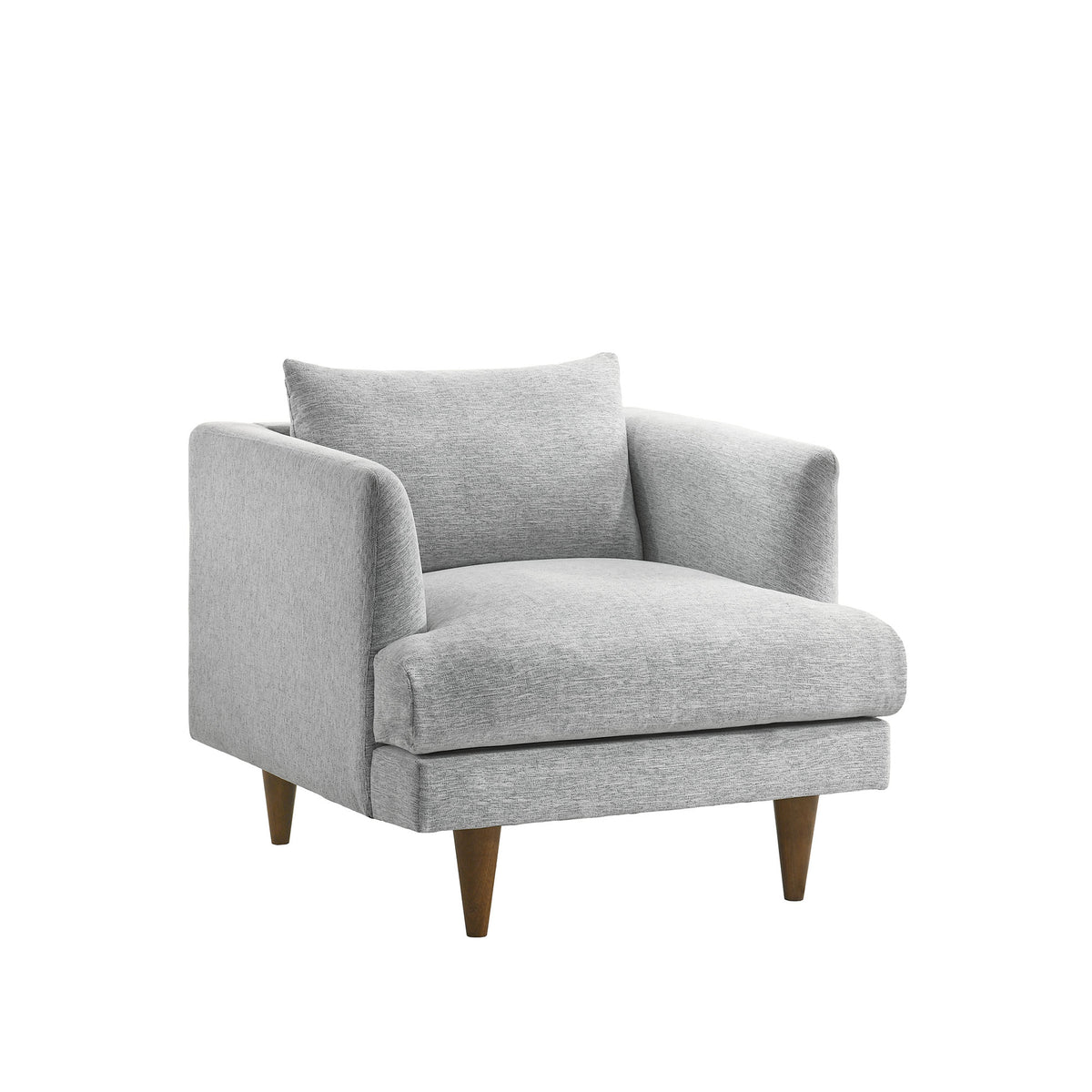 Zoya Down Filled Overstuffed Armchair - Light Gray Fabric