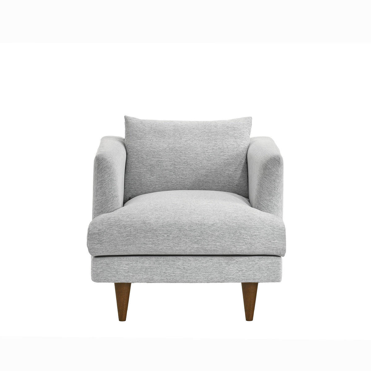 Zoya Down Filled Overstuffed Armchair - Light Gray Fabric
