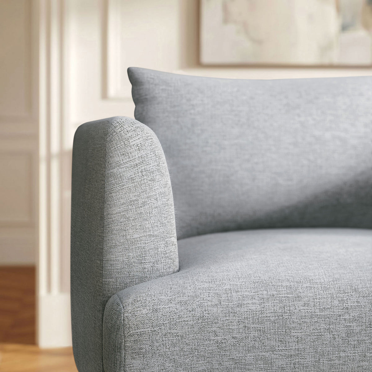 Zoya Down Filled Overstuffed Armchair - Light Gray Fabric