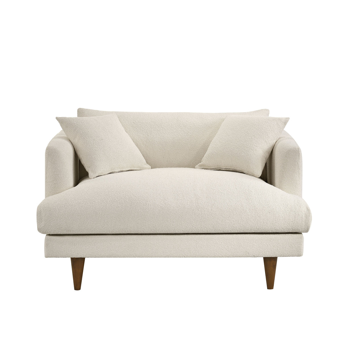 Zoya Down Filled Overstuffed Boucle Chair-and-a-Half - Cream