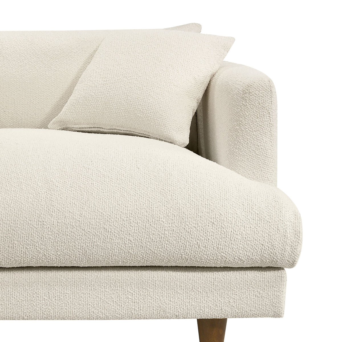 Zoya Down Filled Overstuffed Boucle Chair-and-a-Half - Cream