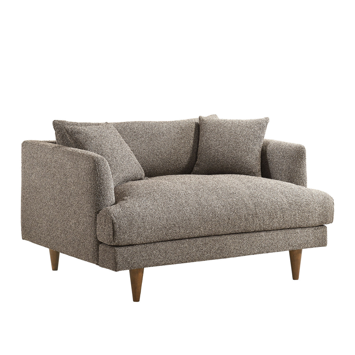 Zoya Down Filled Overstuffed Boucle Chair-and-a-Half - Earth