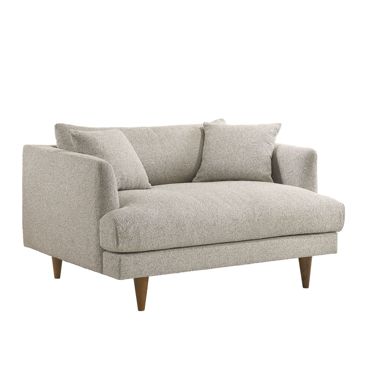 Zoya Down Filled Overstuffed Boucle Chair-and-a-Half - Fog