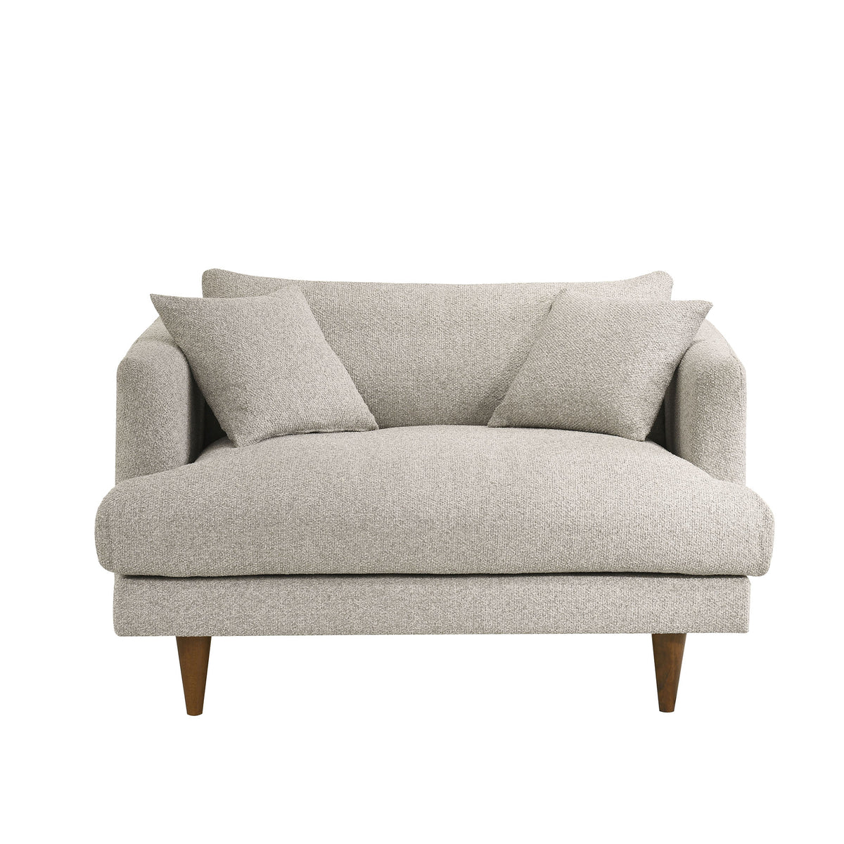 Zoya Down Filled Overstuffed Boucle Chair-and-a-Half - Fog