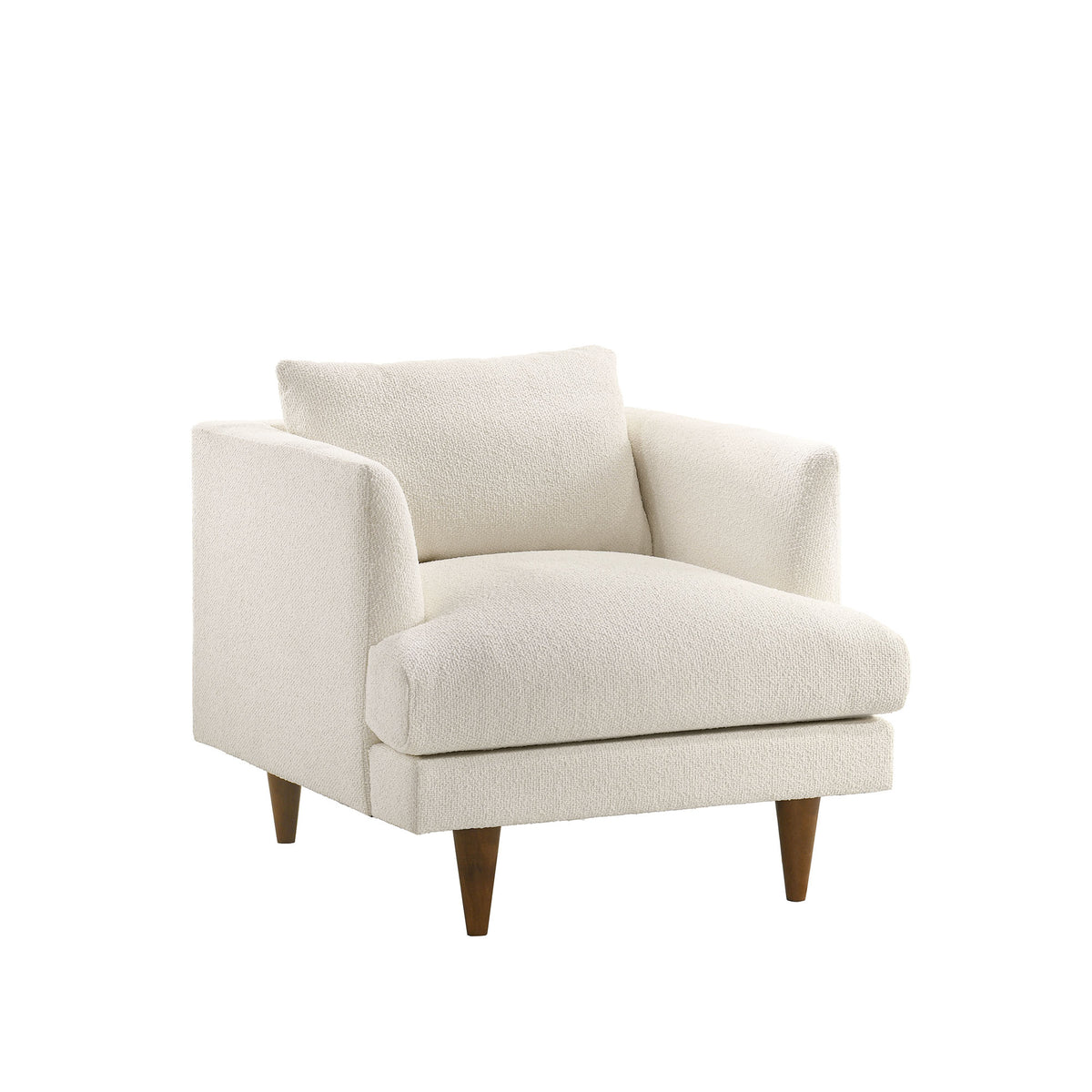 Zoya Down Filled Overstuffed Boucle Armchair - Cream