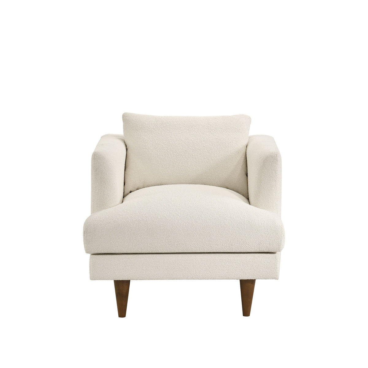 Zoya Down Filled Overstuffed Boucle Armchair - Cream