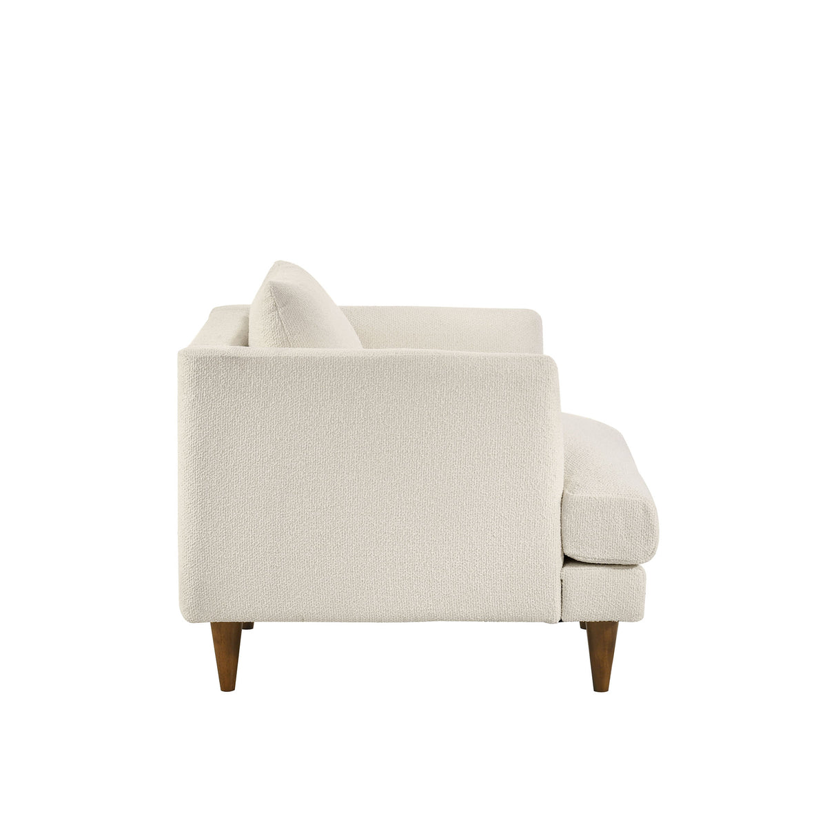 Zoya Down Filled Overstuffed Boucle Armchair - Cream