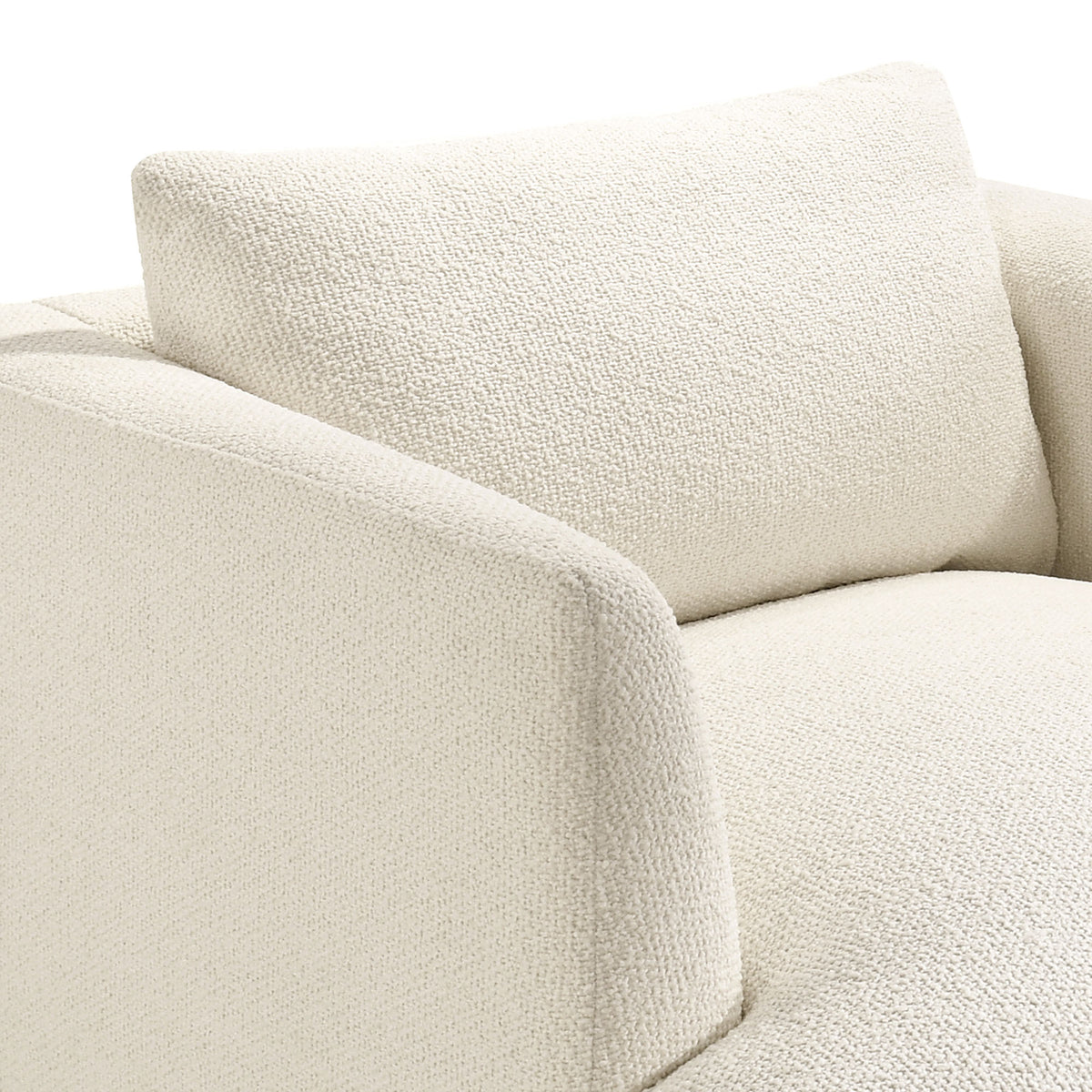 Zoya Down Filled Overstuffed Boucle Armchair - Cream