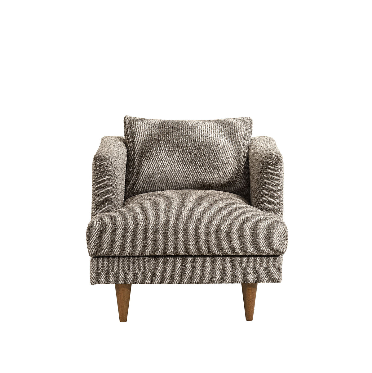 Zoya Down Filled Overstuffed Boucle Armchair - Earth