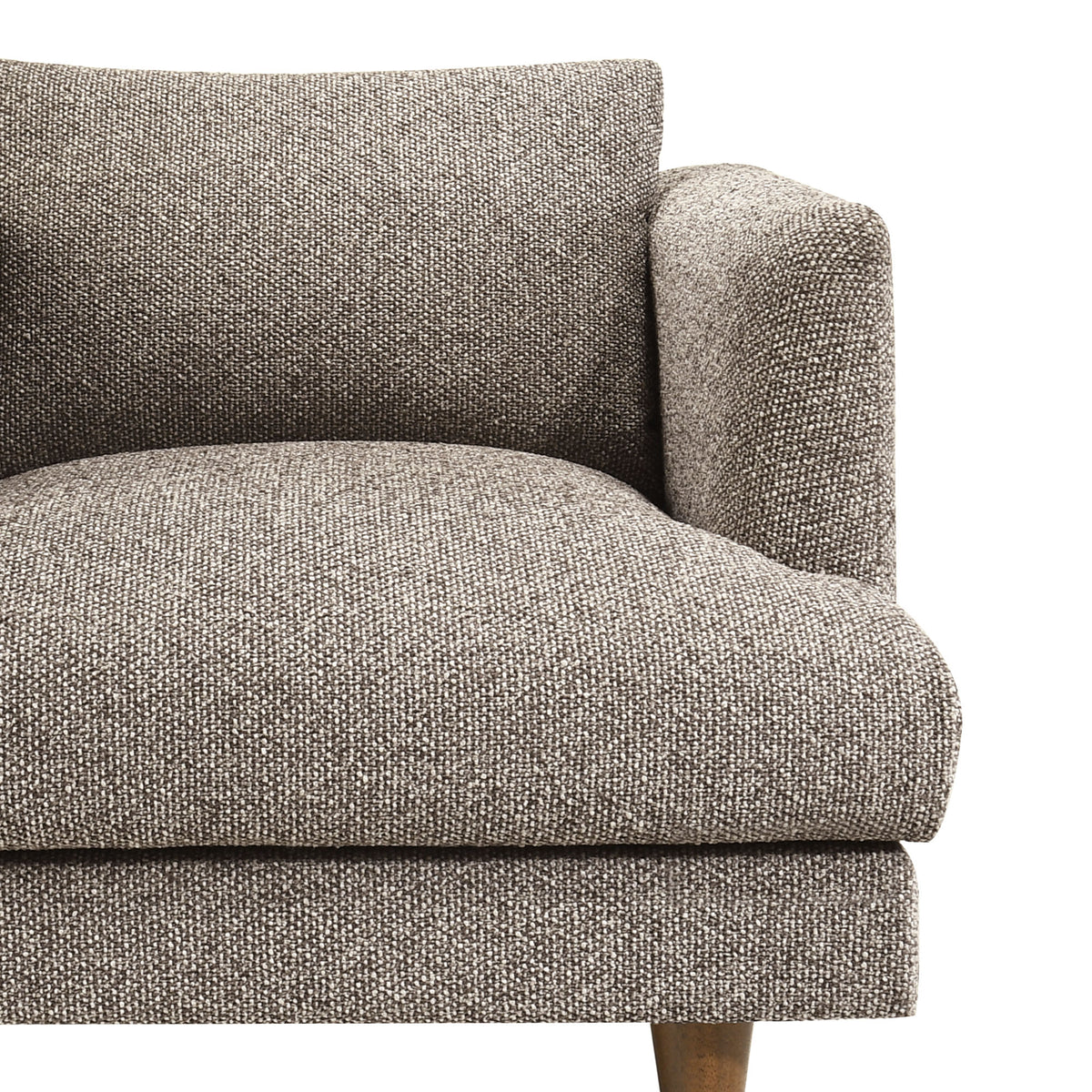 Zoya Down Filled Overstuffed Boucle Armchair - Earth