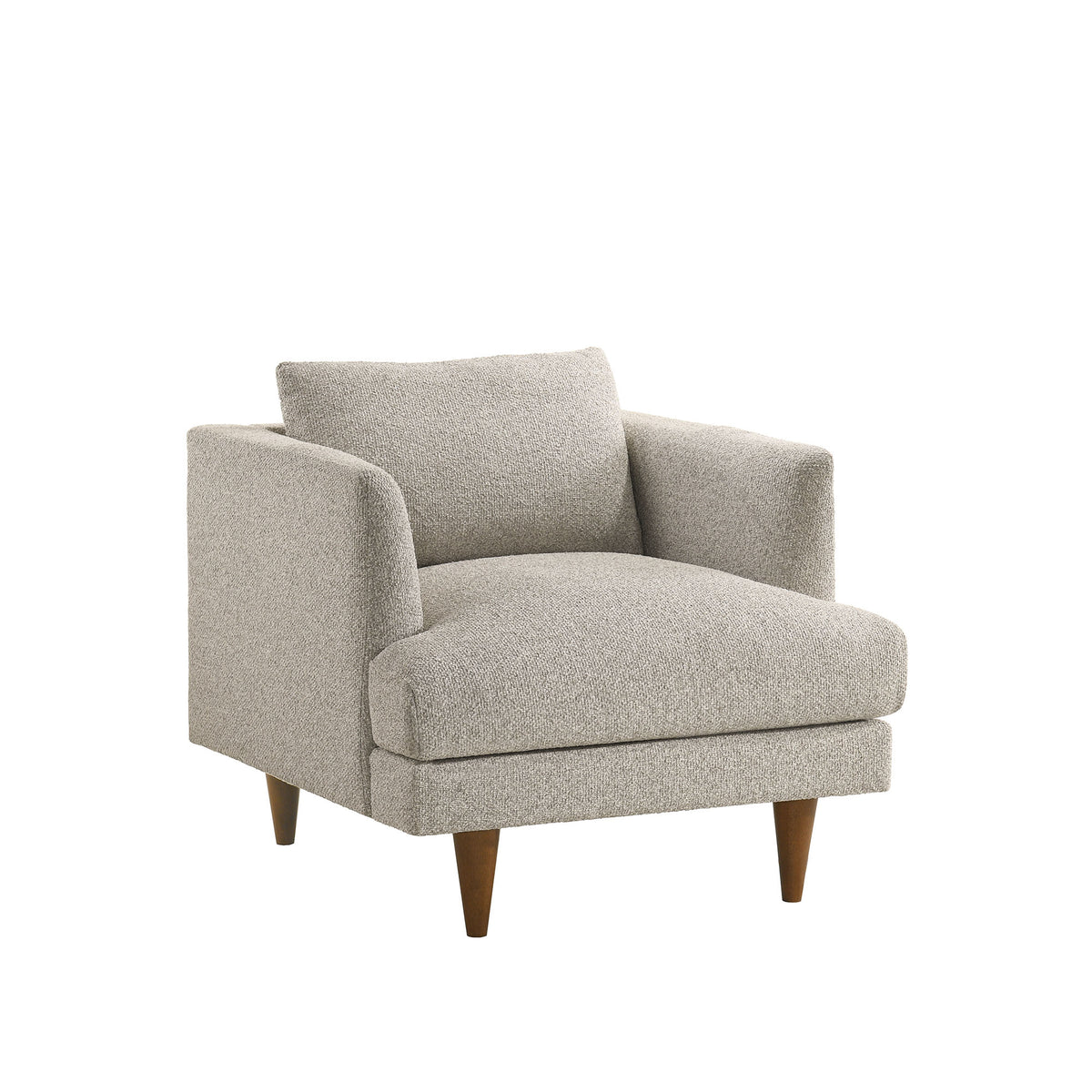 Zoya Down Filled Overstuffed Boucle Armchair - Fog