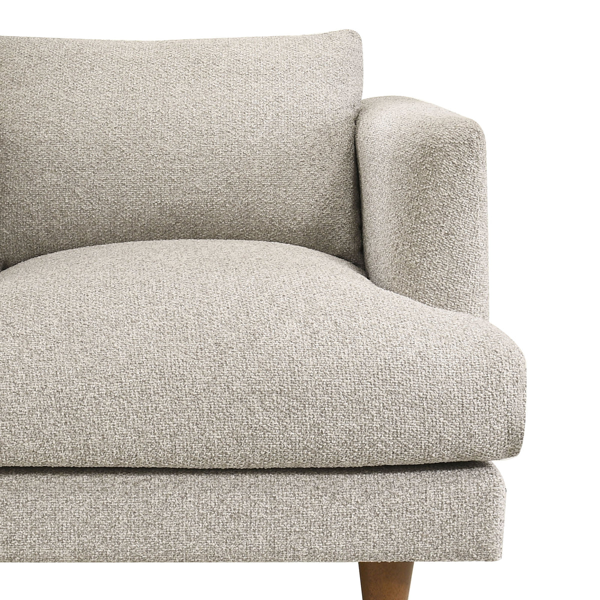 Zoya Down Filled Overstuffed Boucle Armchair - Fog