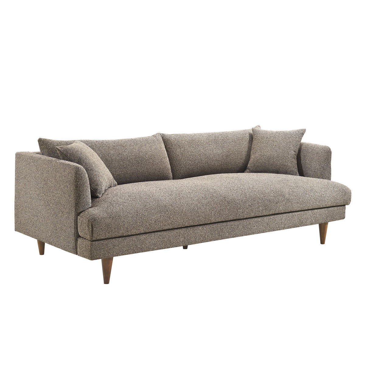 Zoya Down Filled Overstuffed Boucle Sofa - Earth