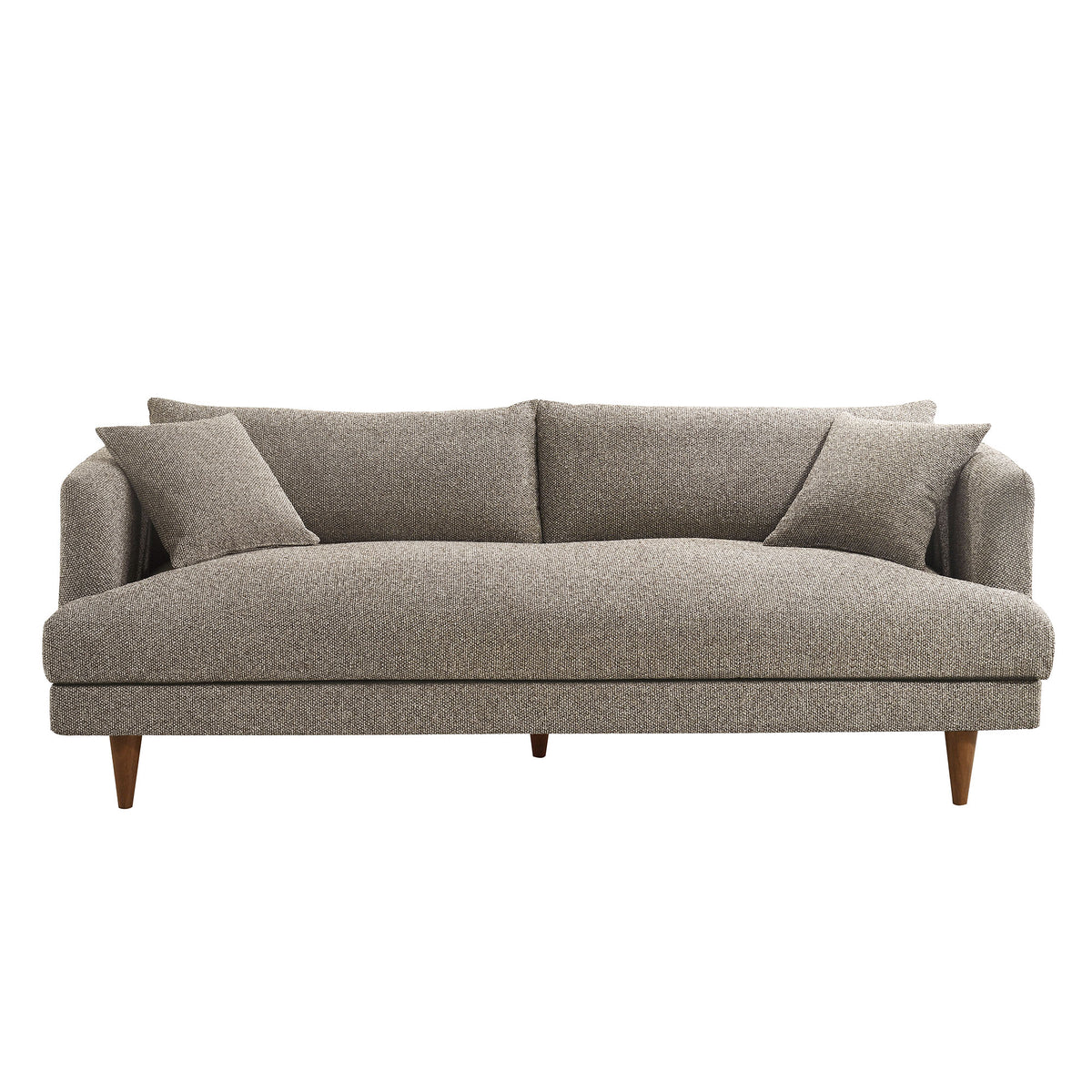 Zoya Down Filled Overstuffed Boucle Sofa - Earth