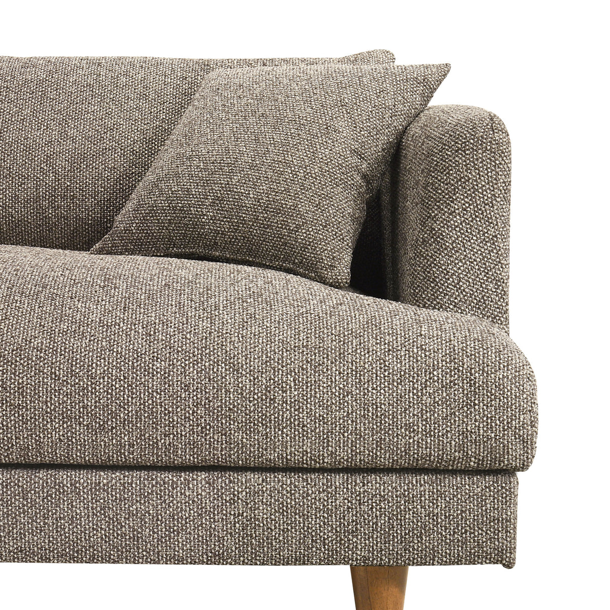 Zoya Down Filled Overstuffed Boucle Sofa - Earth