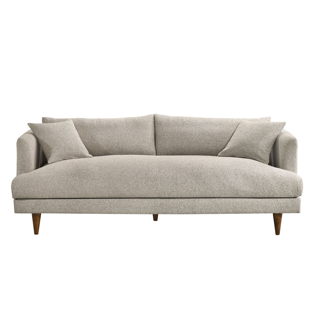 Zoya Down Filled Overstuffed Boucle Sofa - Fog