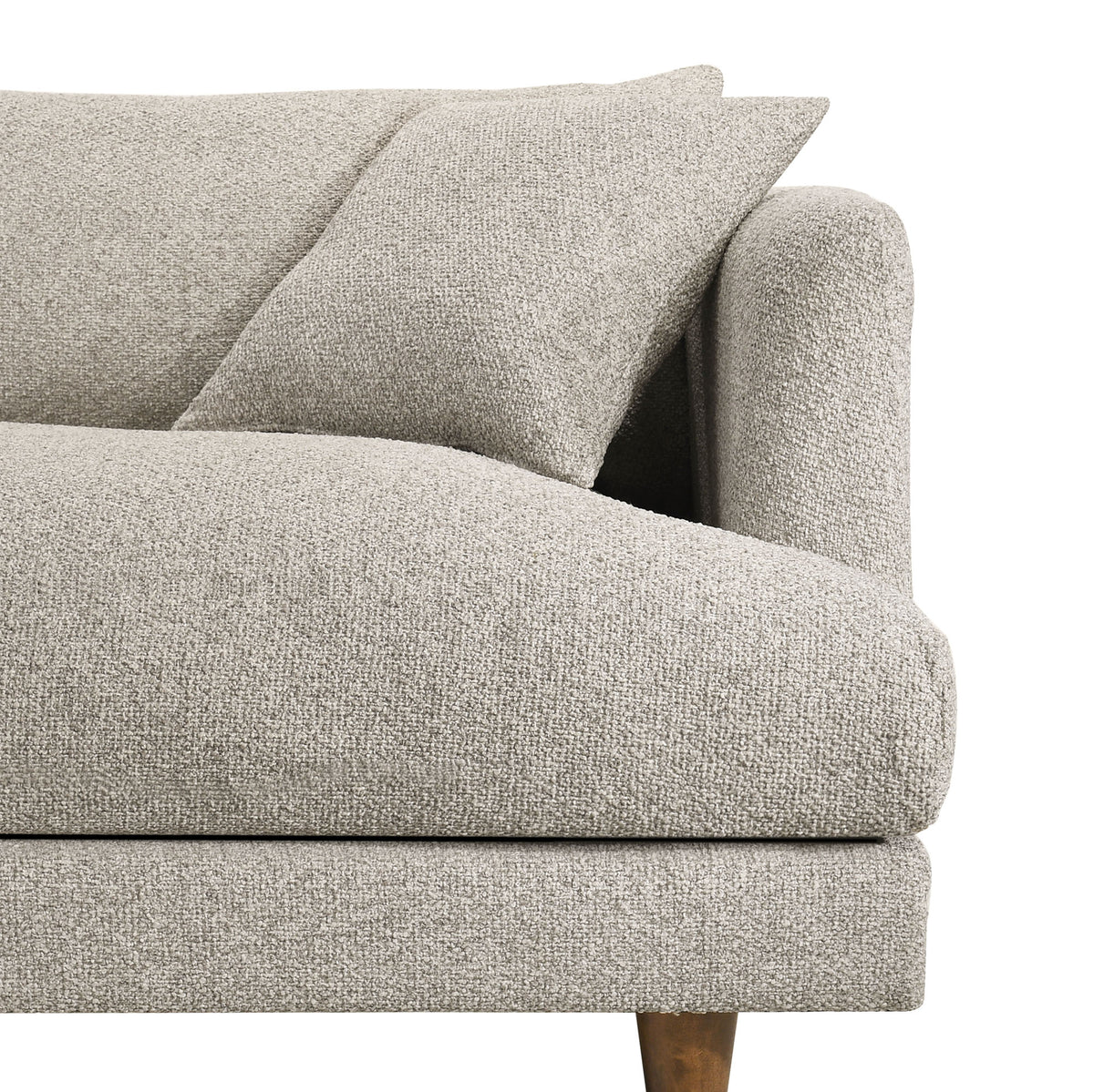 Zoya Down Filled Overstuffed Boucle Sofa - Fog