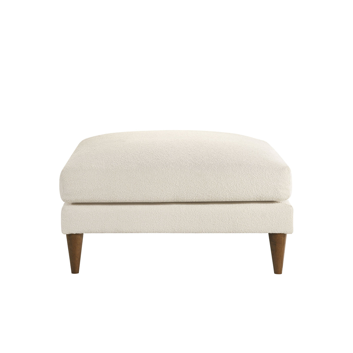 Zoya Down Filled Overstuffed Boucle Ottoman - Cream