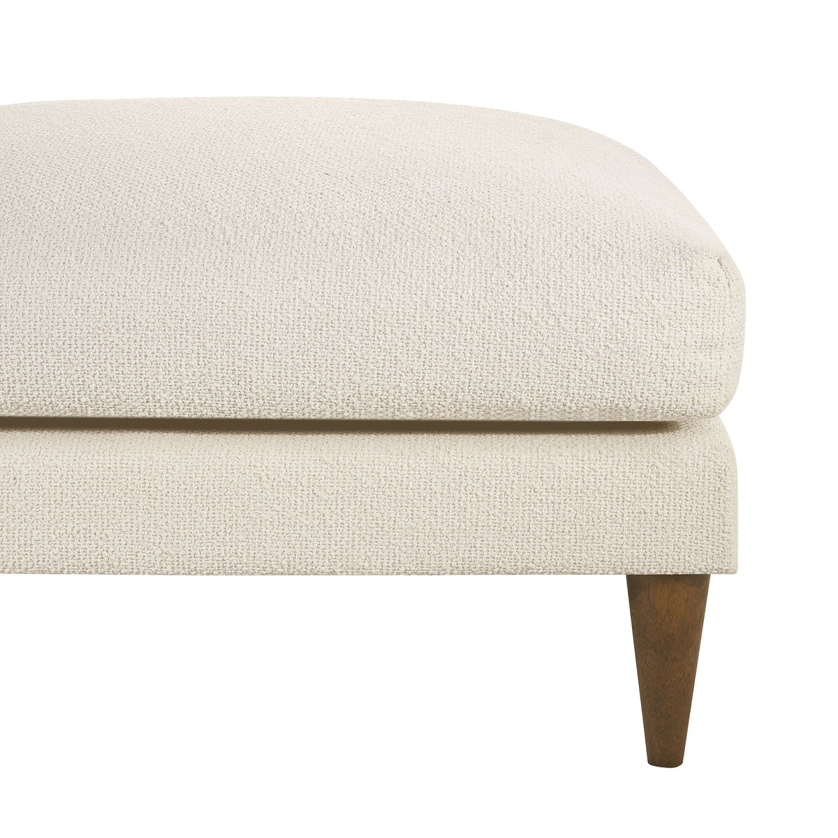 Zoya Down Filled Overstuffed Boucle Ottoman - Cream