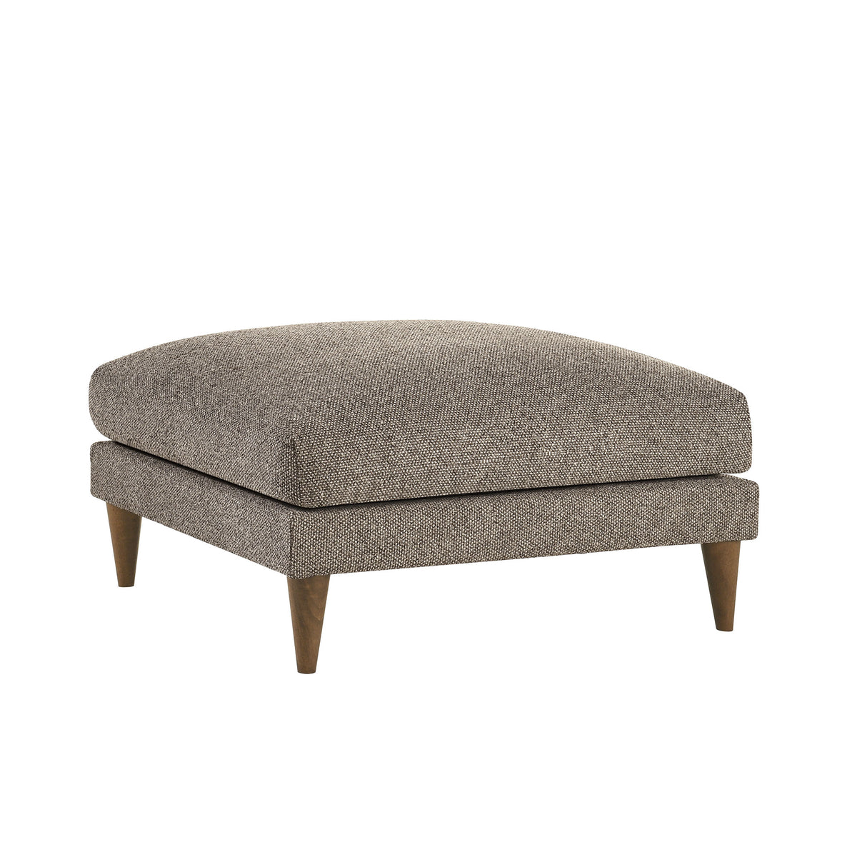 Zoya Down Filled Overstuffed Boucle Ottoman - Earth