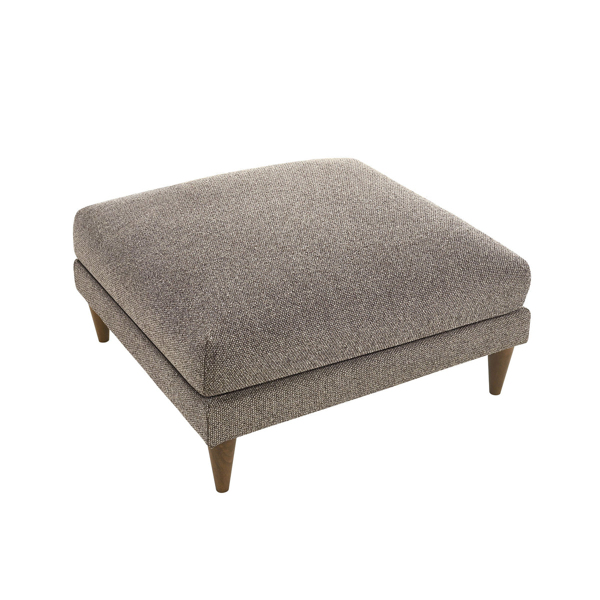 Zoya Down Filled Overstuffed Boucle Ottoman - Earth