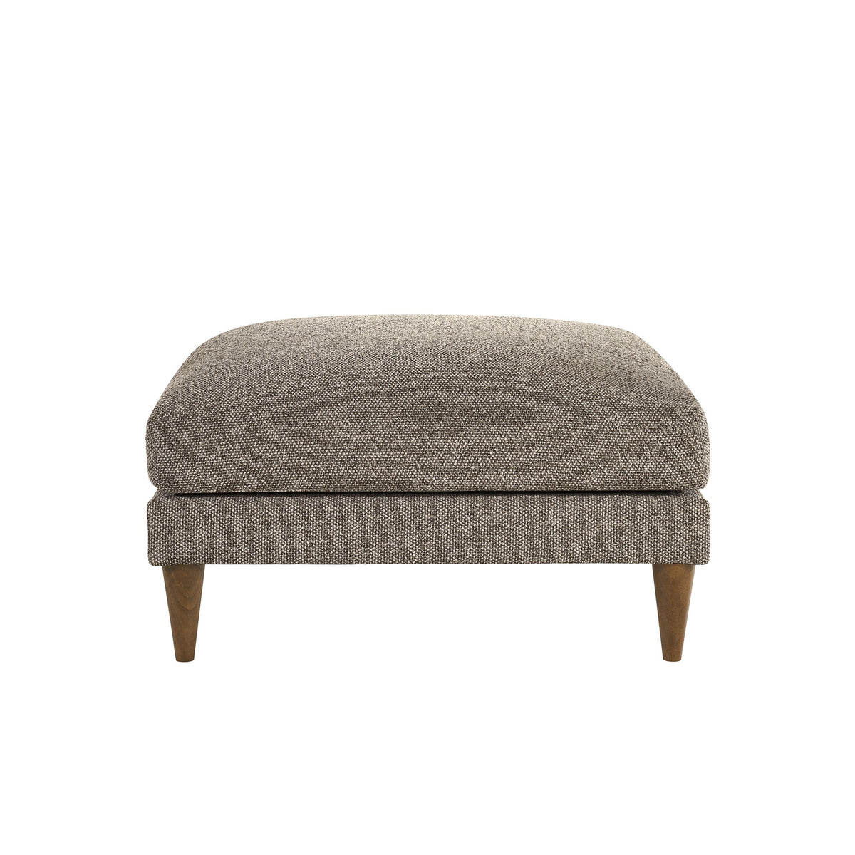 Zoya Down Filled Overstuffed Boucle Ottoman - Earth