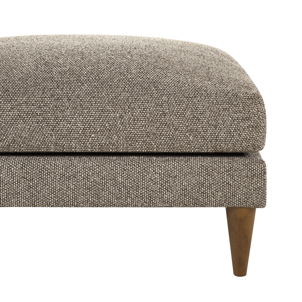 Zoya Down Filled Overstuffed Boucle Ottoman - Earth