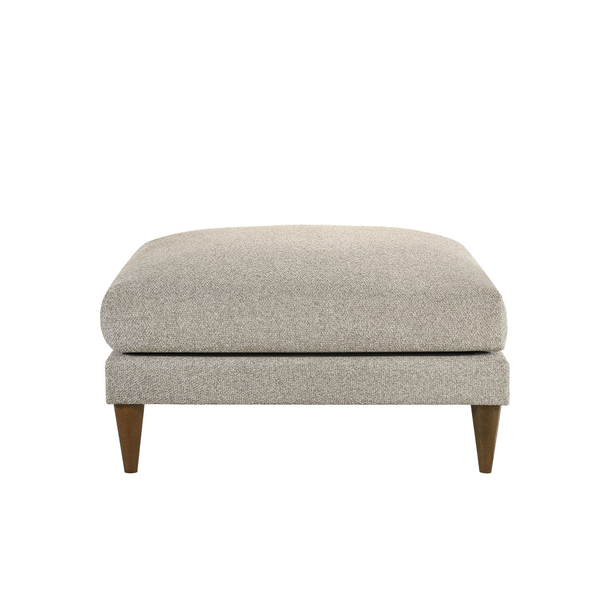 Zoya Down Filled Overstuffed Boucle Ottoman - Fog
