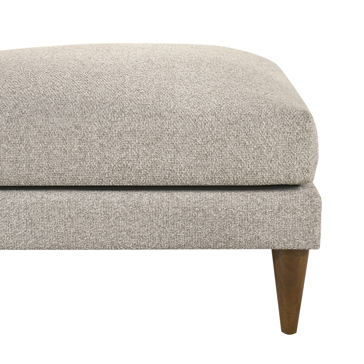 Zoya Down Filled Overstuffed Boucle Ottoman - Fog