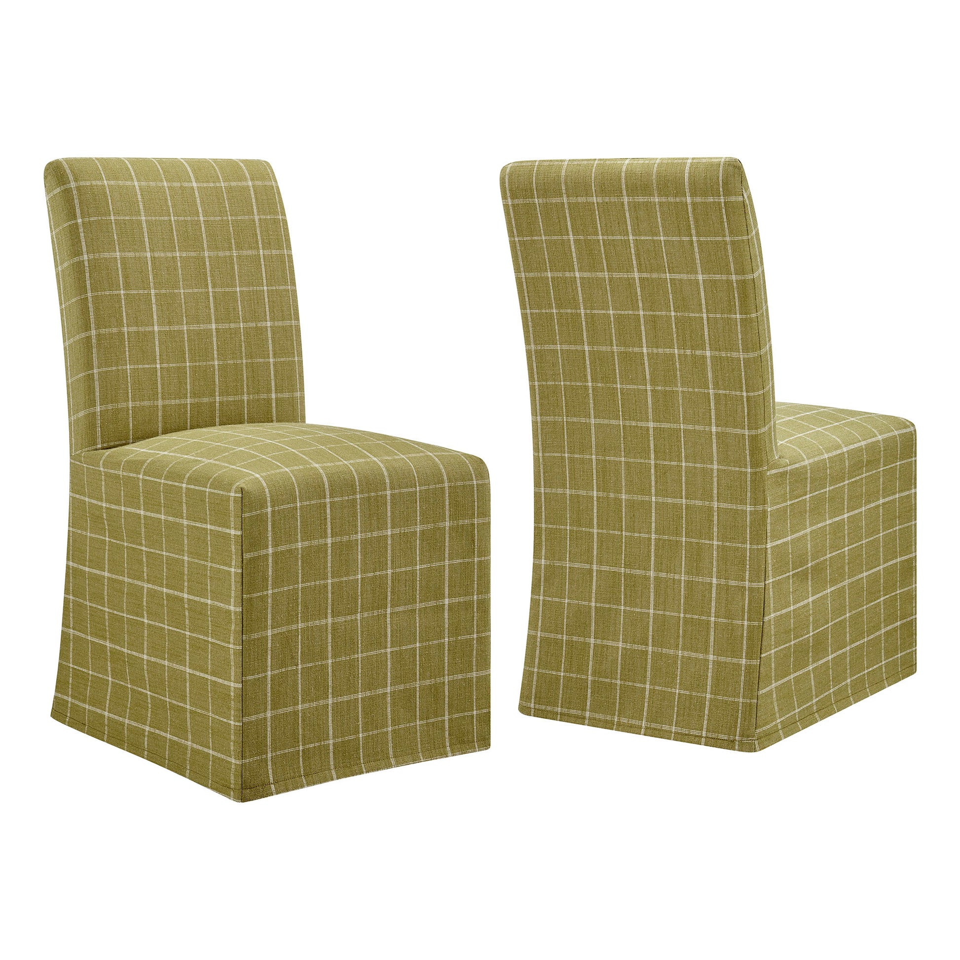 Aster Linen Cotton Blend Slipcovered Dining Chairs Set of 2 by Modway